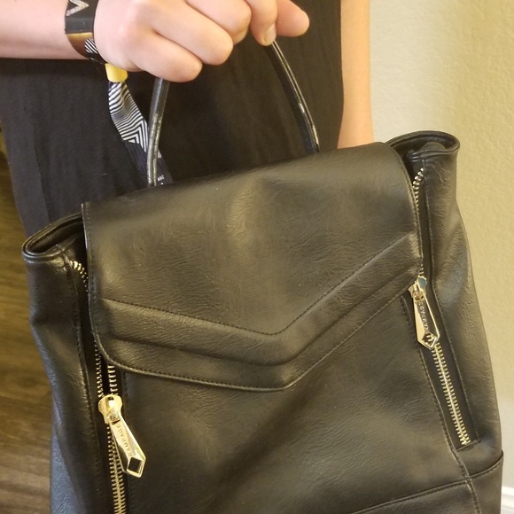 Black & Gold Backpack by Rampage - Picture 2 of 5